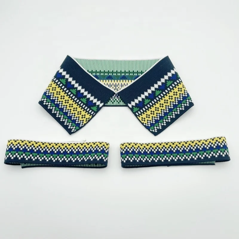 Factory price high quality OEM jacquard rib knit trims for collar and cuffs garment accessory