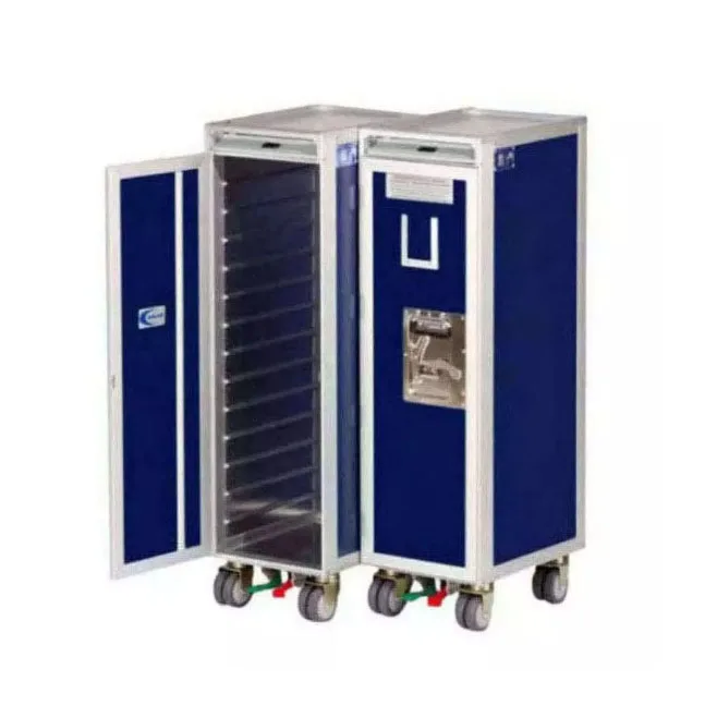 4 Wheels Airport Aircraft Airline Food Meal Service Aluminum Half Size Trolley Cart