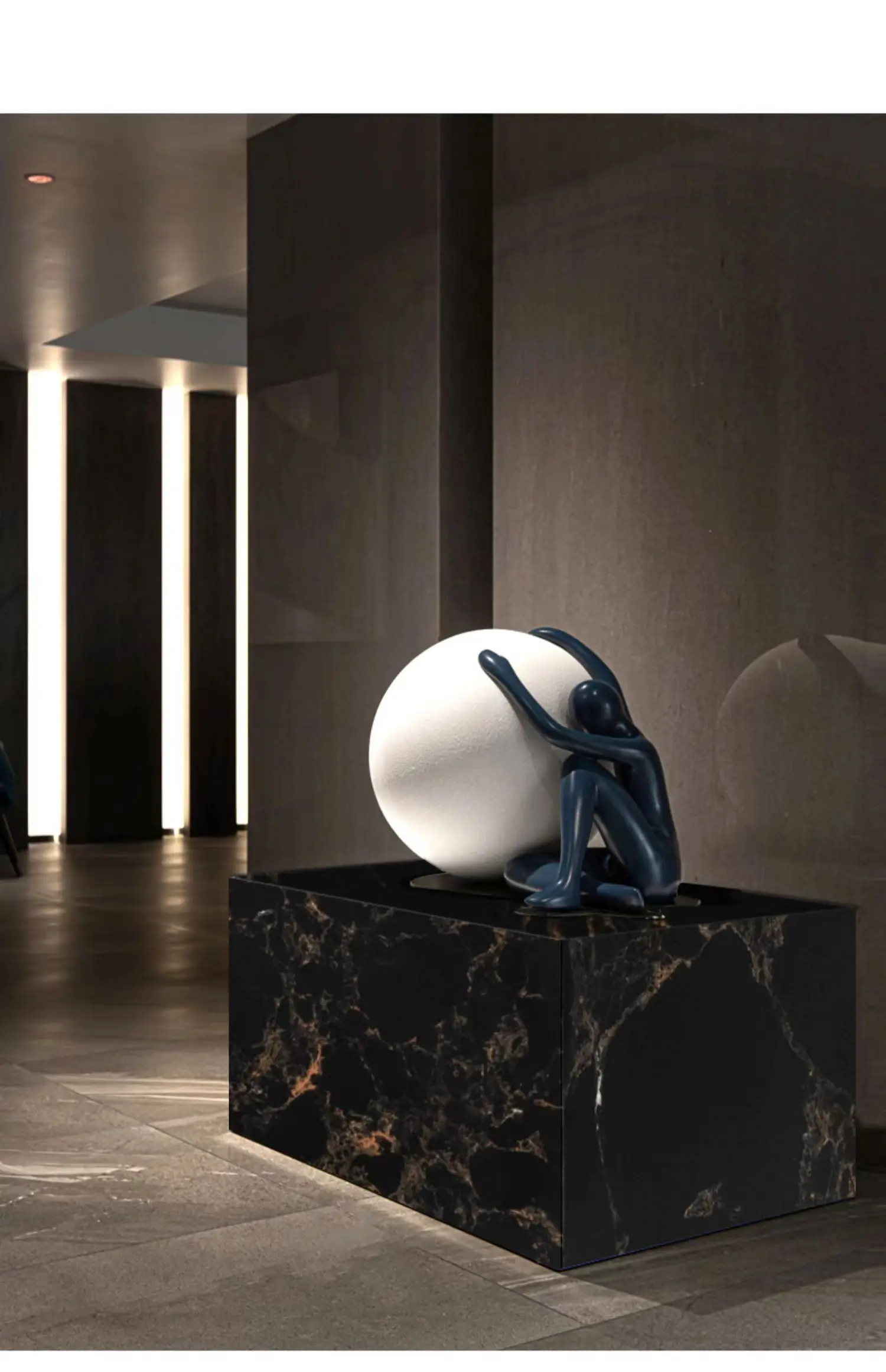 100% Natural Stone Polished Marble Rectangle Marble Plinth Side Table Pedestal Display Stand