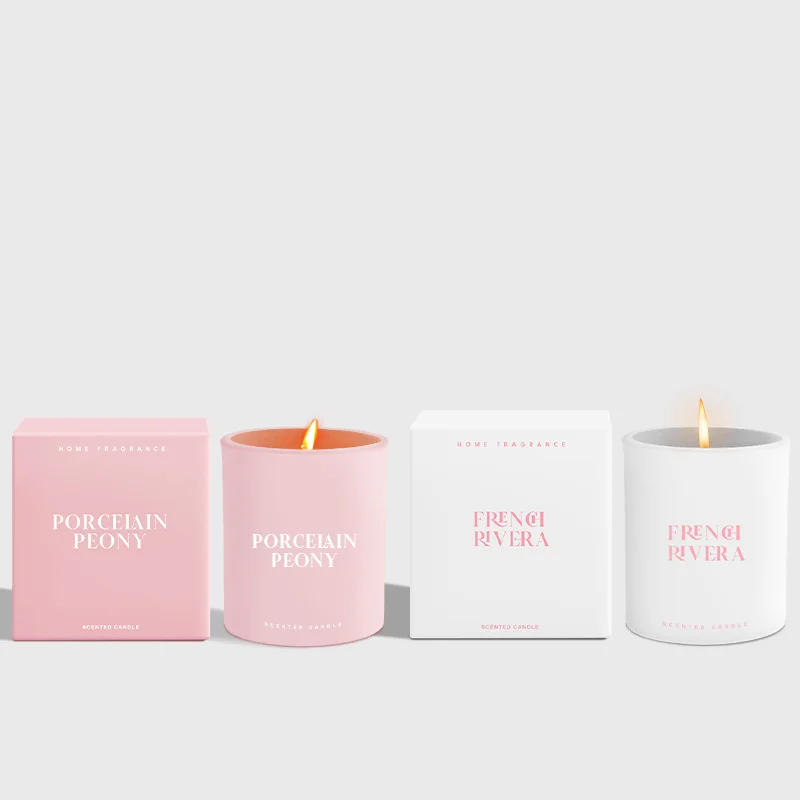 Soy Scented Candles 8OZ 10OZ Custom Scented Candles White Pink Candle Wax Soy Bulk