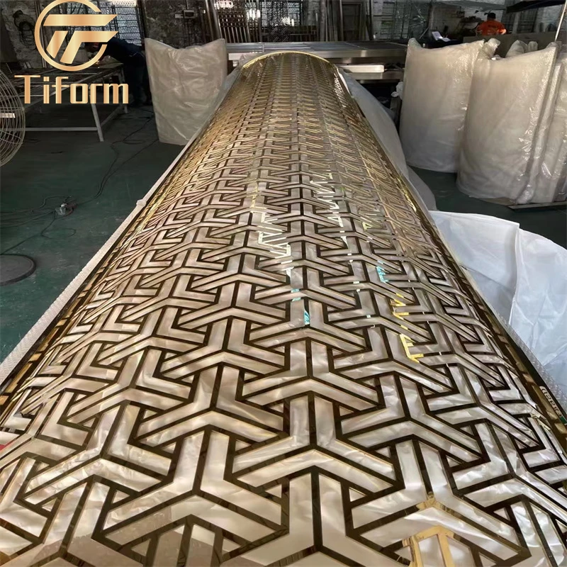 Hot sale  stainless steel metal screen partition wall panel screen room divider for hotel lobby