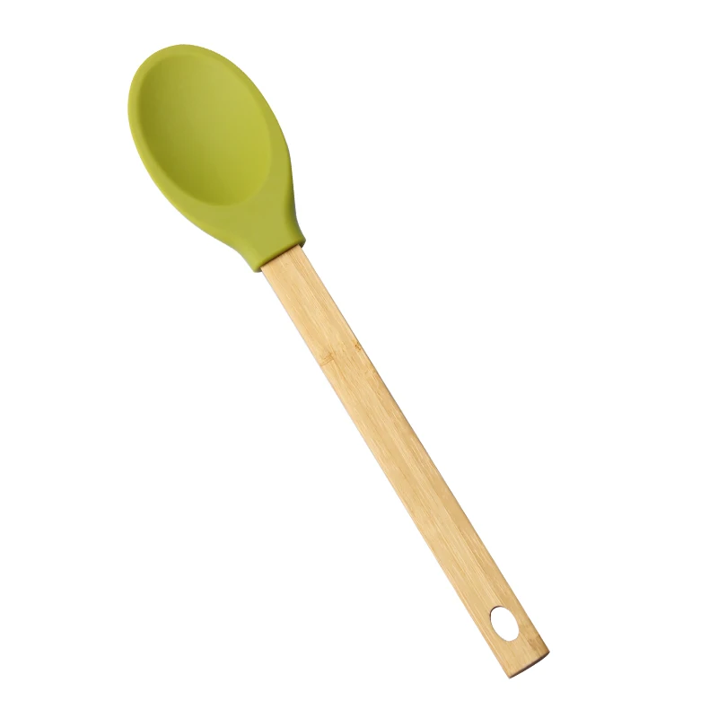 Термостойкие пищевые силиконовые шпатели зеленого цвета деревянная ручка 4 шт. набор шпателей для выпечки