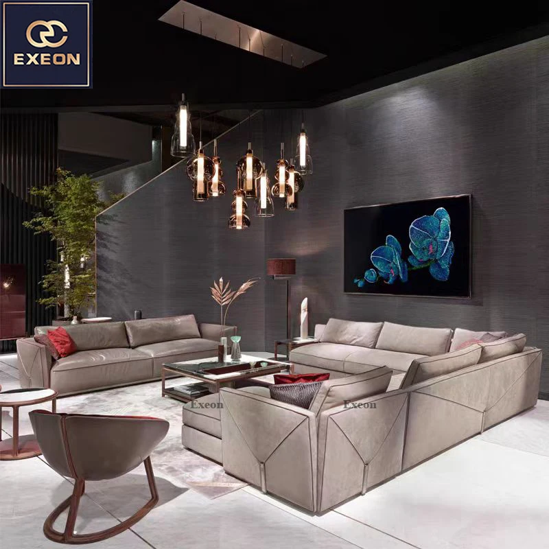 New Modern Luxury Design Walnut Bottom Square Coffee Table Villa Home Design Sofa Side Table