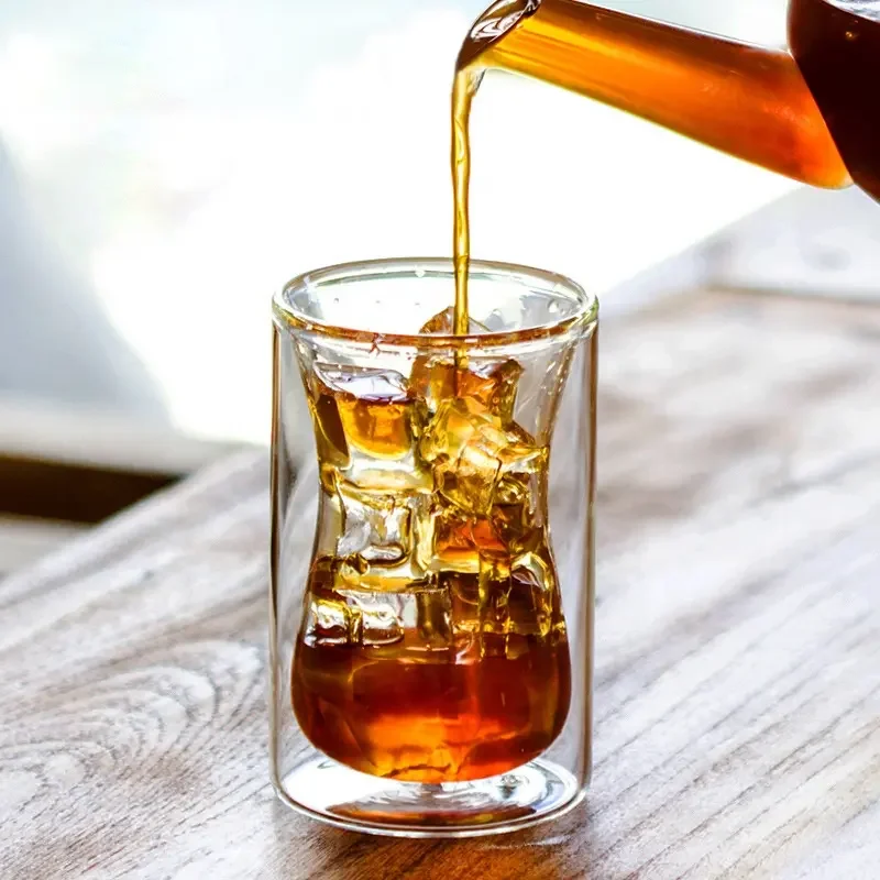Manufacturer of borosilicate double wall glass coffee cups Glass teacups