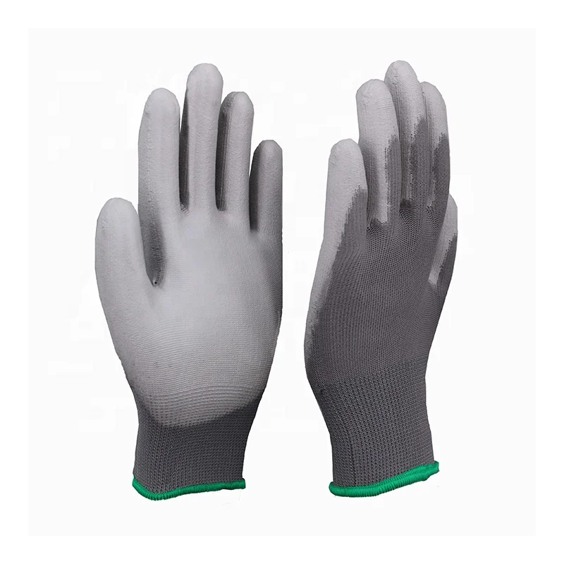  Customization black polyester shell pu palm coated anti-slip