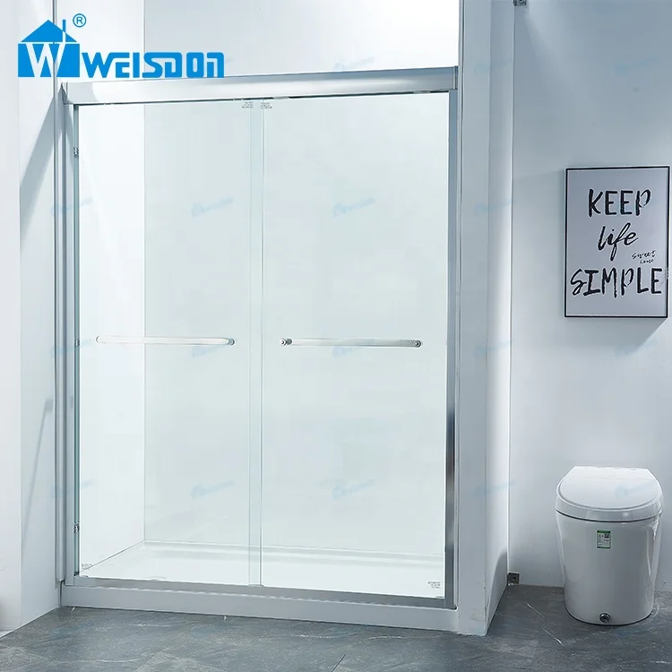 Weisdon Aluminum Framed Style Sliding Shower Door Full Set Shower Room Accessories Without Glass