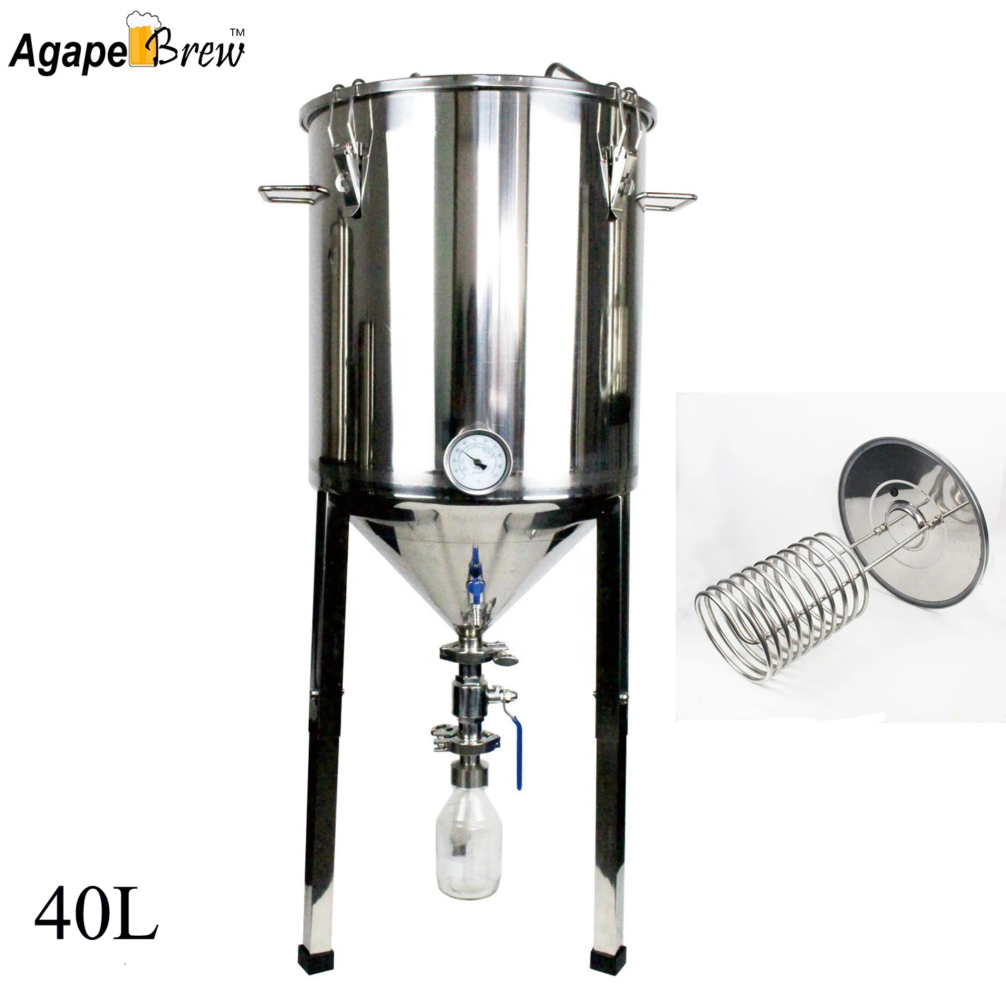 Улучшенный 40L высококачественный ферментатор с резервуаром для сбора yeat система охлаждения