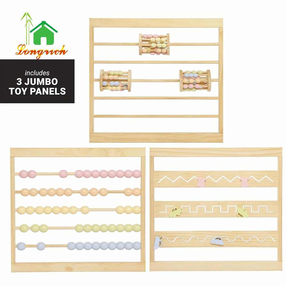 Extra Large Foldable Wooden Baby Playpen With Toys For Kids Indoor Wooden Luxury Safety Fence