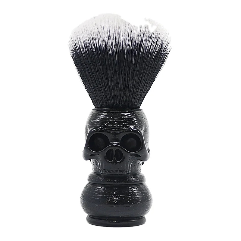 JDK Hot Skull Shaped Beard Shaving Kit Beard Brush Skull Head Handle Badger Hair Shaving Beard Brush with Resin Handle