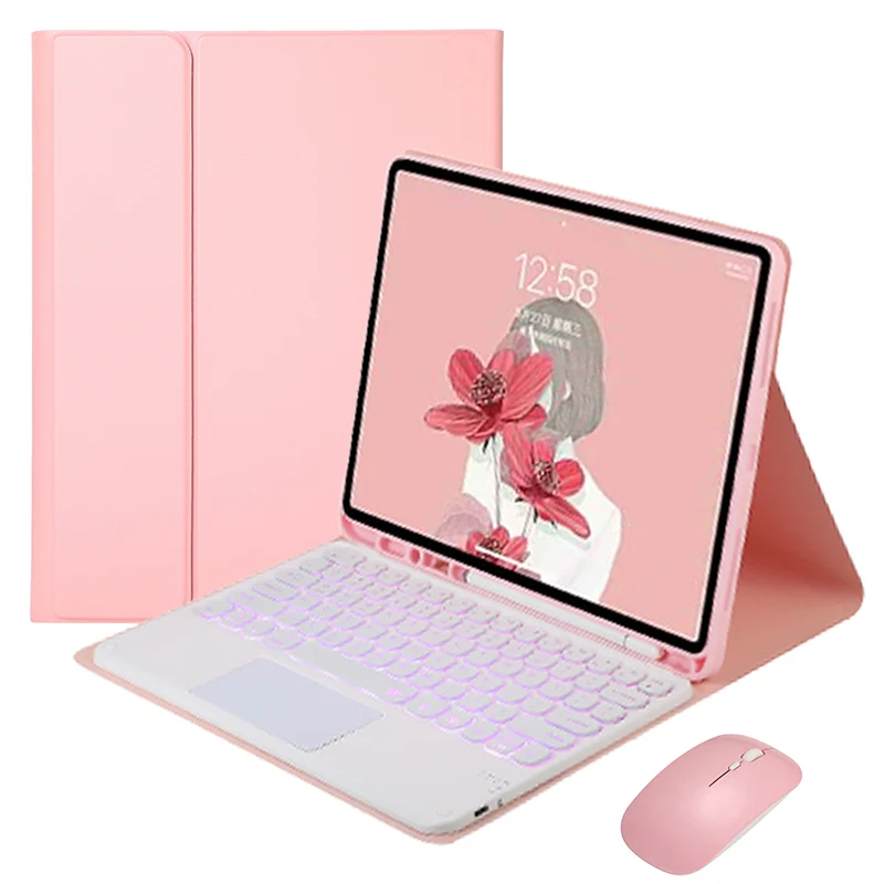 Защитный кожаный чехол для iPad Pro 12 9 дюйма 2021 2018 2020 с клавиатурой из АБС и ТПУ