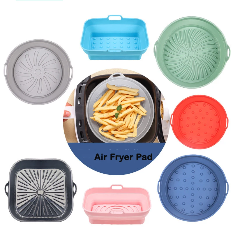 Air Fryer Silicone Tray Oven Baking Tray Pizza Fried Chicken Baking Tool Reusable Liner Easy to Clean airfryer Silicone Basket