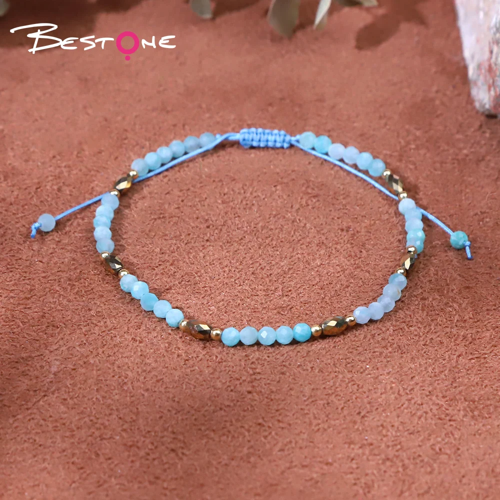 Bestone Personalized Packaging Private Label Brand Promotion Classic Agate Amethyst Faceted Bead Bracelet