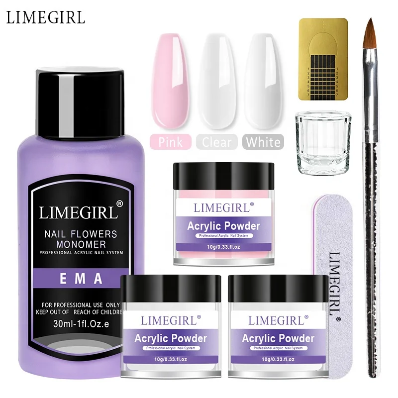 Профессиональная акриловая пудра, 3 акриловых жидких ручки для резьбы и стеклянный стакан, набор для наращивания ногтей и резьбы по акрилу
