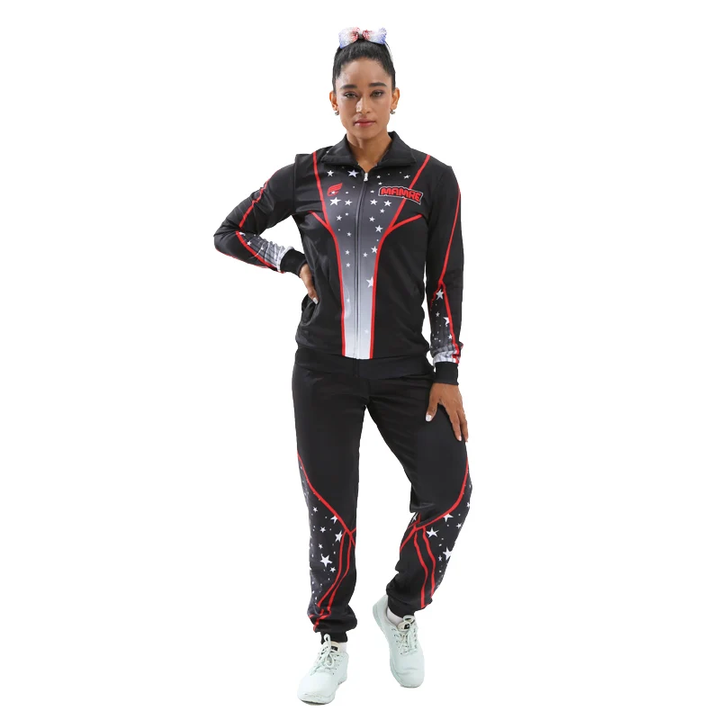 Latest Custom Training Cheerleading Warm Up Jacket And Pants