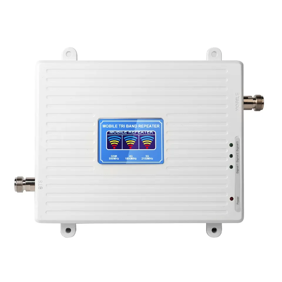 4g signal booster gsm 900mhz/dcs 1800mhz/wcdma 2100mhz tri band mobile network signal booster with outdoor & indoor antenna