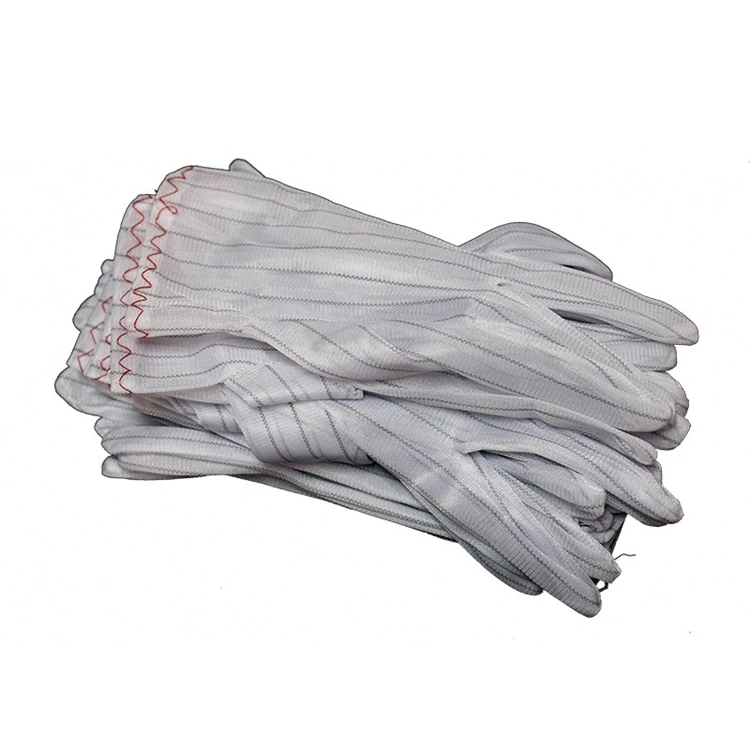Good Quality Conductive Anti Static Stripe Coated Palm Antistatic Work Gloves