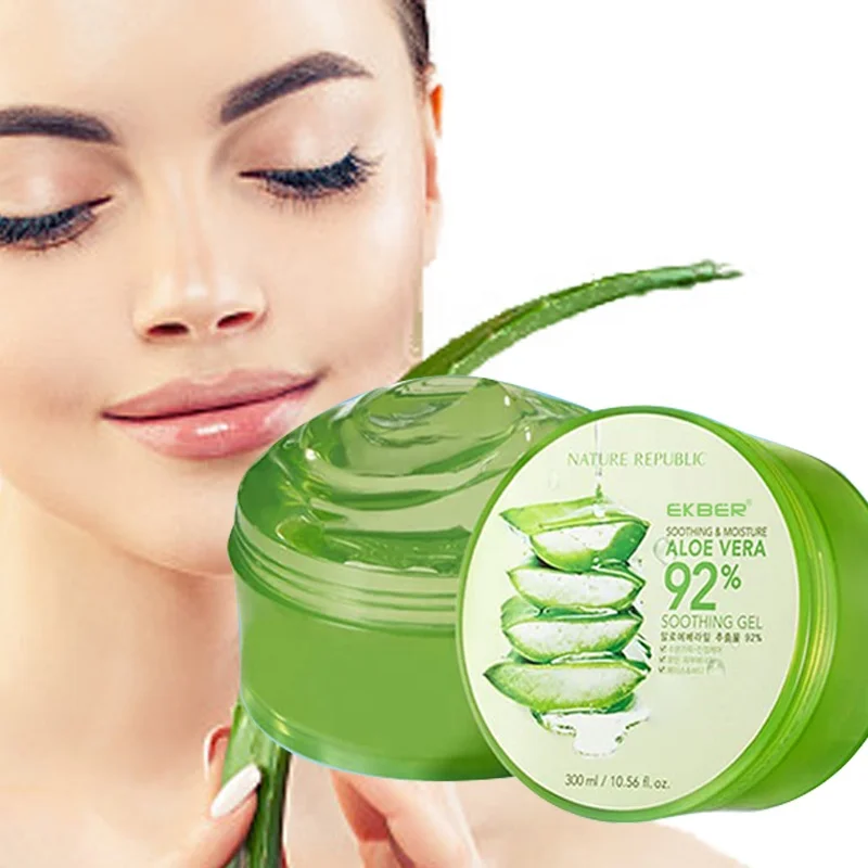 Customize Logo Organic Aloe Vera Gel For Skin Lightening Soothing Calming Acne Treatment Formula Aloe Vera Gel