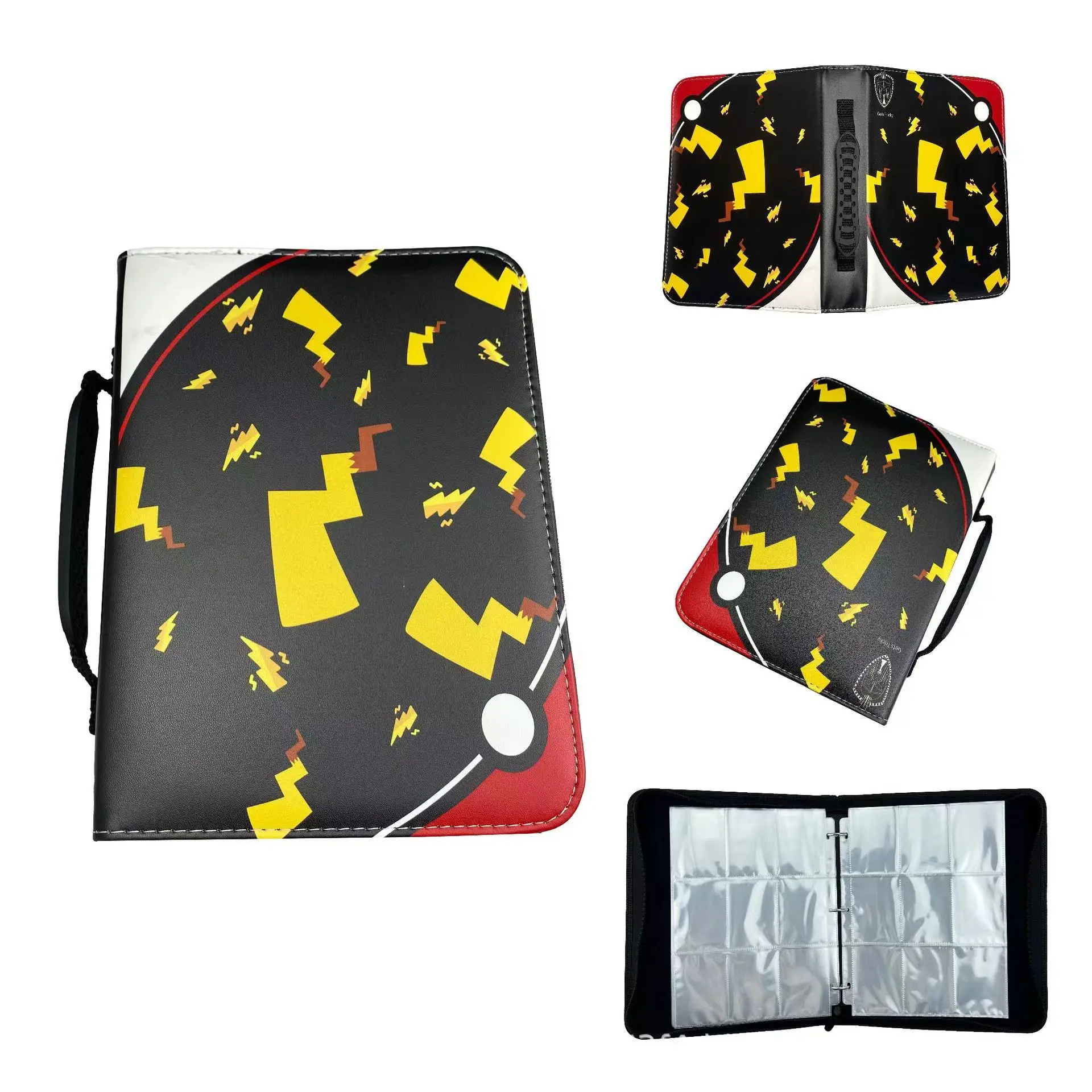 Custom Game MTG Poke Mon TCG Yugioh Baseball Trade Trading Card Binders Album Card Folder Card 9pockets Zip Leather Candy PU Gl