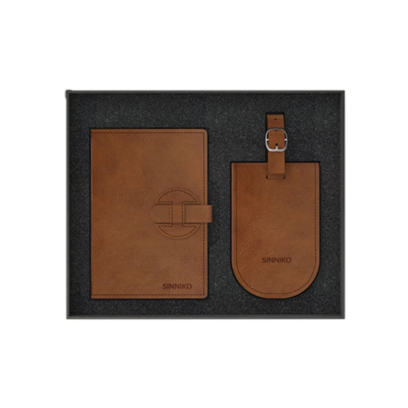 Custom Leather Passport Covers and Luggage Tags Passport Holder Travel Suitcase Tag bag passport holder and luggage tag set