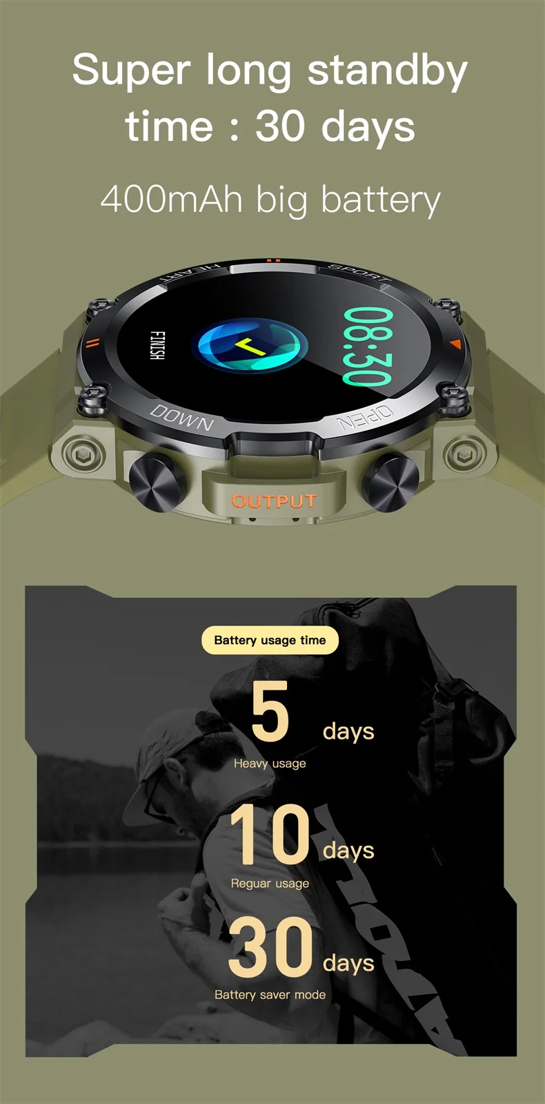 K56 PRO Smart Watch for Men 400mAh Long Standby 1.39 inch 360*360 HD Screen Heart Rate Outdoor Sports Smartwatch (4).jpg