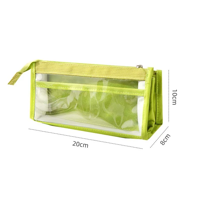 New Large Capacity Colorful Transparent PVC Pencil Bag for Girls Elementary School Simple Pencil Pouch Stationery Bag
