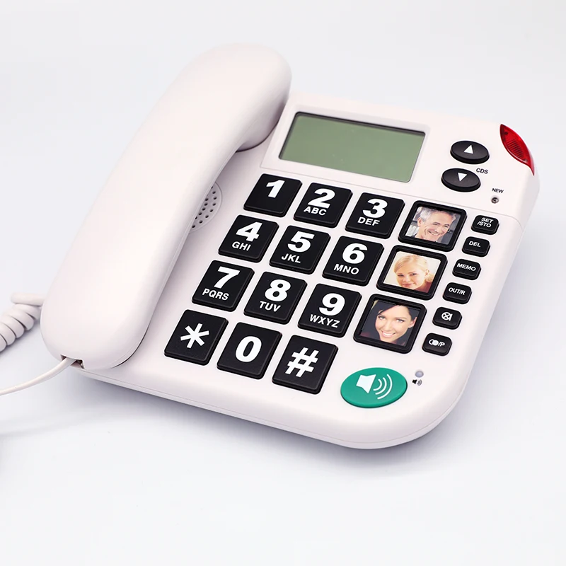 B600 2021 best selling big button phone fancy corded house telephone set with emergency and braille for Seniors People