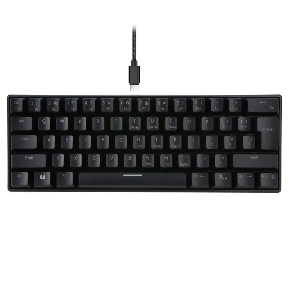 61keys rgb keyboard gaming mechanical keyboard 60% wired mechanical gaming keyboard for desktop pc computer