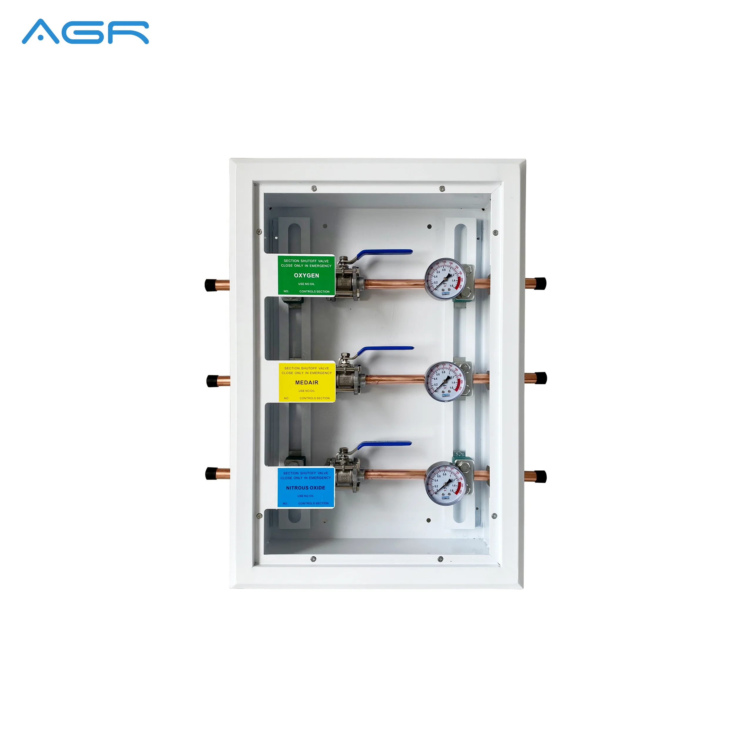 Medical Gas Area Zone Valve Box 4 Gases Area Valve Service Unit AVSU Medical Gas Alarm System Medical Valve Box