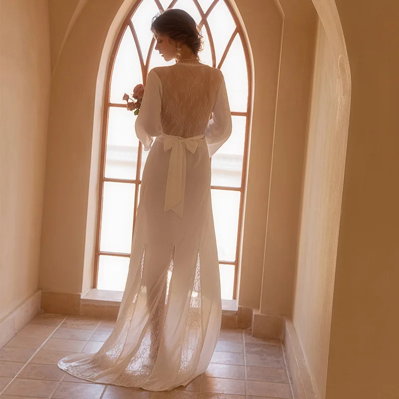 AL1779 2024 Customized bridal shower dresses silk bridesmaid wedding bathrobe for women pajamas nightdress bridal bathrobe