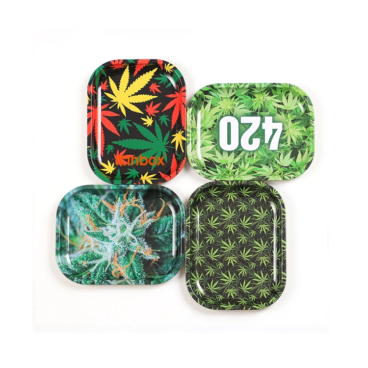 Оптовая продажа, поднос для табака под заказ, металлический поднос для сорняков, аксессуары для курения