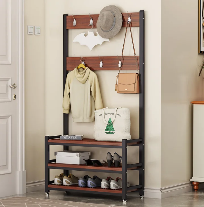 Custom Made Living Room Metal Hall Tree Clothes Hanger Entryway Shoe Coat Rack