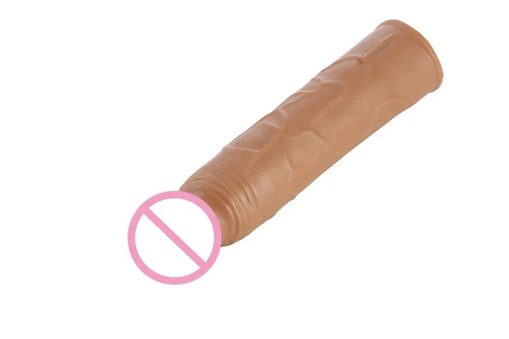 
sex toys man rubber plastic soft silicone penis dildo cock extension sleeve condom extender for men 