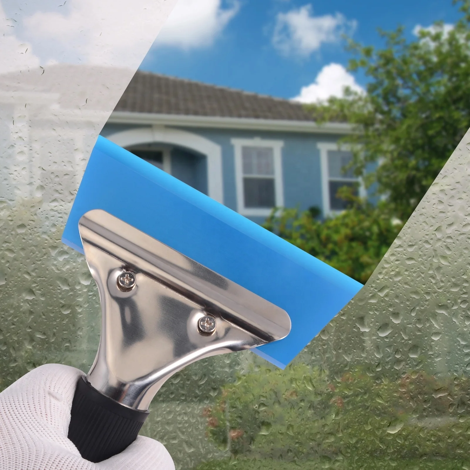 Hot Sale Stainless Steel Handle Rubber Squeegee