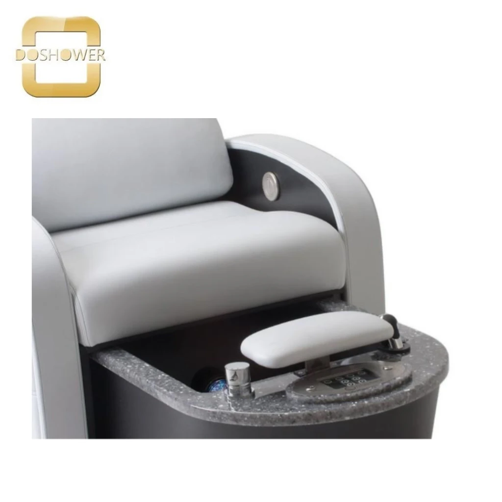 Fully motorized seat pedicure chair with retractable armrests doors of power drain pump spa chair