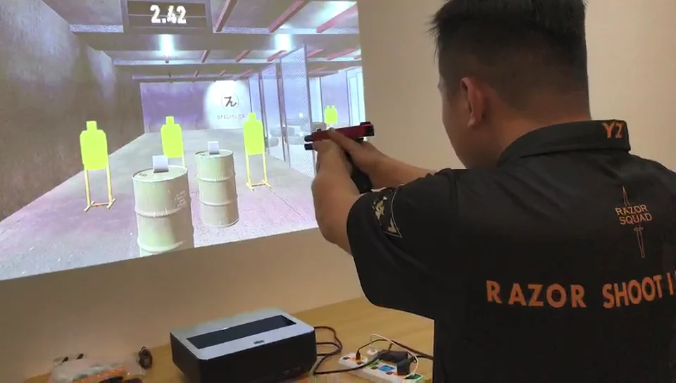 F-22 projection laser training shooting system with all in one projector,shooting software and infrared pen