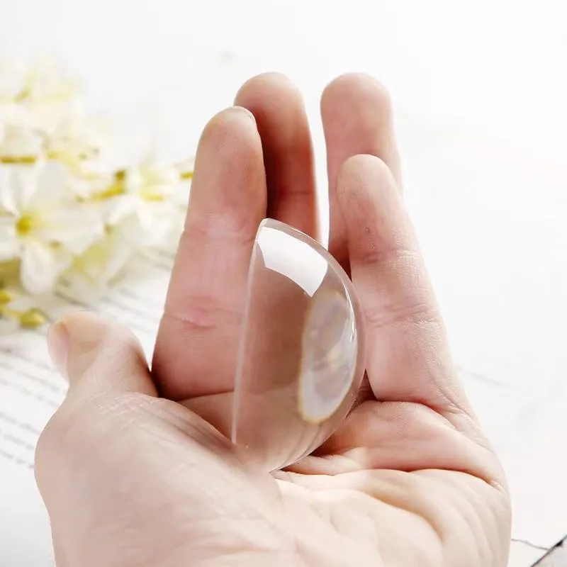 Wholesale 10mm-25mm Blank Transparent magnifier glass hemisphere Half Dome Crystal Ball For Paperweight Decoration Custom image