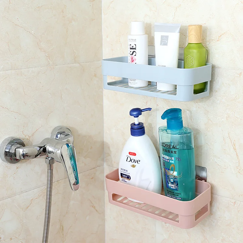 Factory direct sale free punch bathroom rack bathroom kitchen dormitory plastic wall hanging rack wholesale
