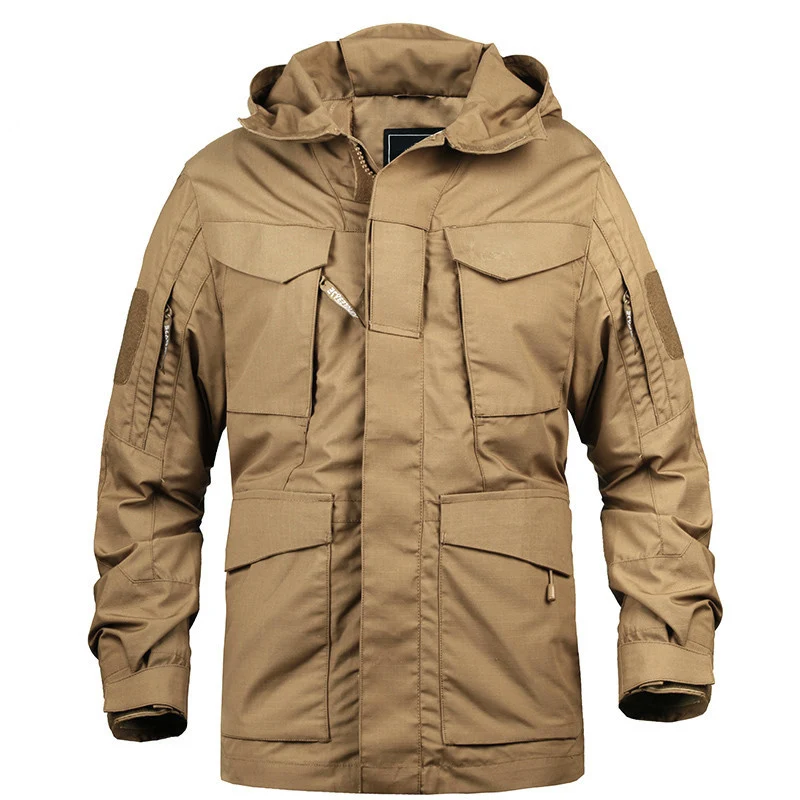 
Ripstop Military Style Coat Mens Windproof Military Print Black Camo Windbreaker Jacket Python 