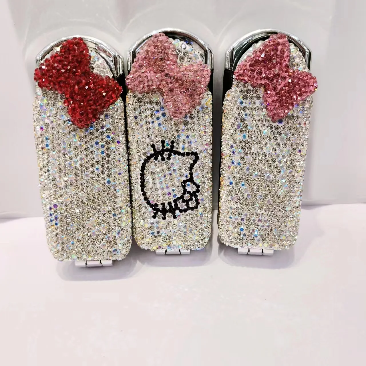 multiple color portable anti knot makeup comb Folding comb mirror 2-in-1