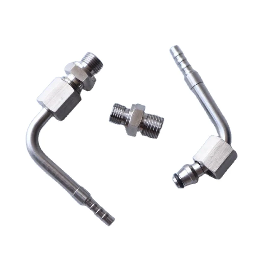 manufacture hot sell car air conditioner hose swivel fittings 90 degree right angle barb hose fitting quick connector