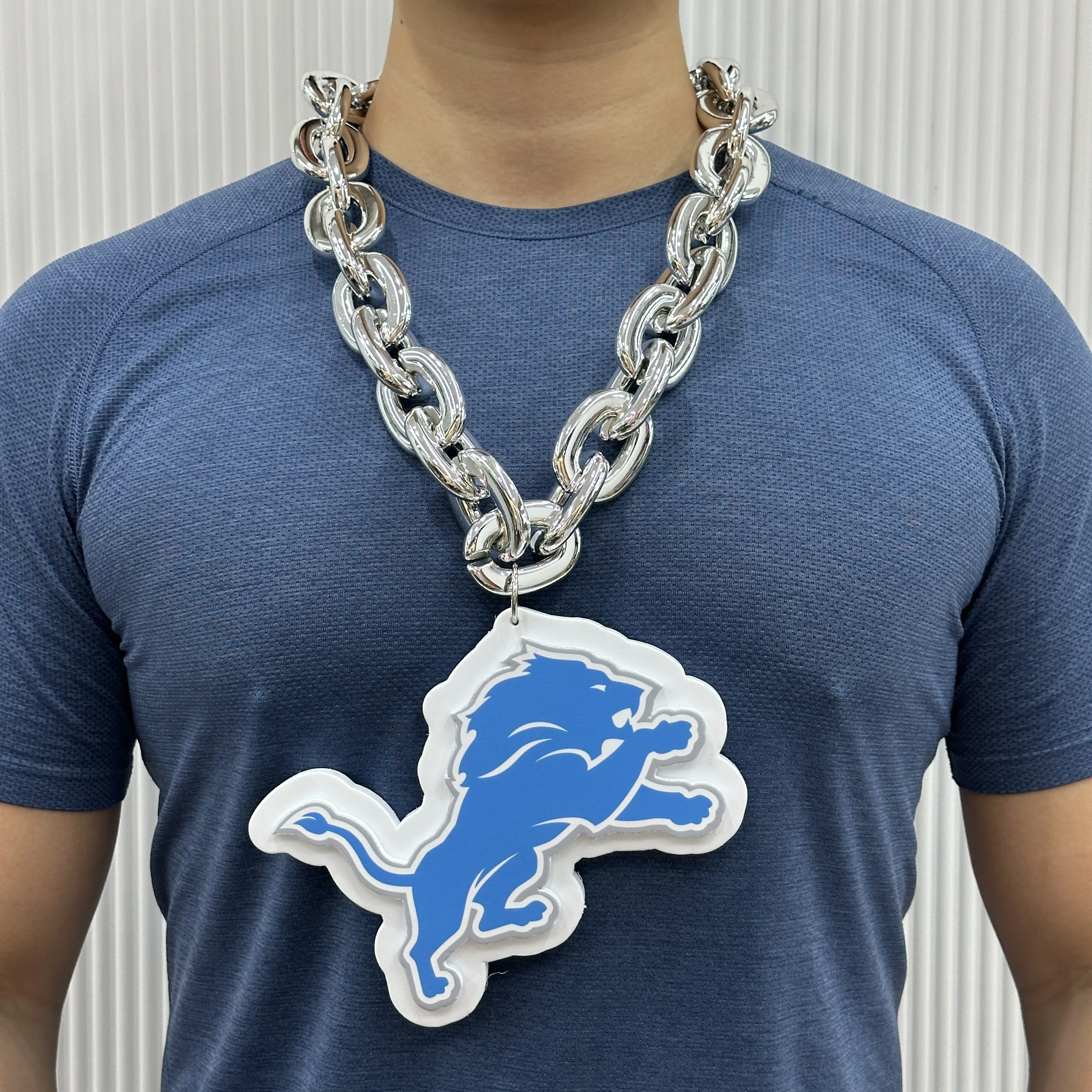В наличии быстрая доставка многослойное колье с 3D цепочками Detroit Lions длиной 32 '/35'/38 'негабаритные кольца