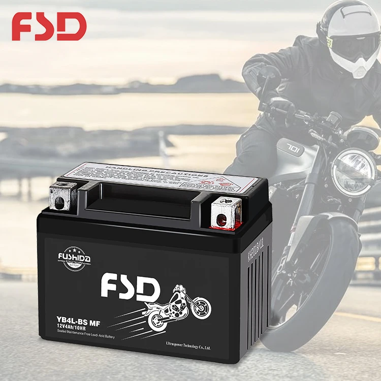 Good Quality Long Cycle Life 12V 4Ah Motorcycle Starting Battery Maintenance Free Lead Acid Battery