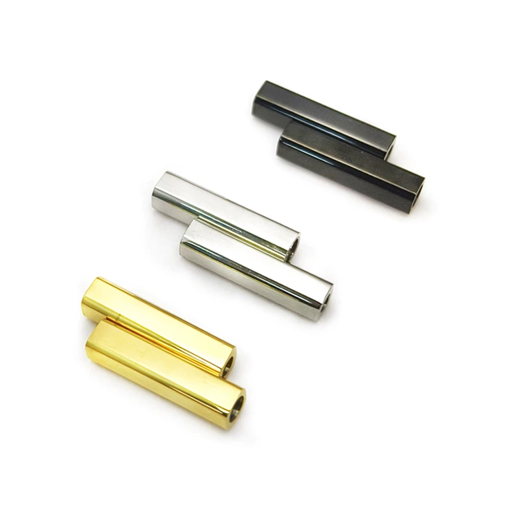 Silver Rose Gold Black Blue Square Tube Clasps And Closure For Bracelet Making Leather Cord Glue In 4Mm 3Mm Hole