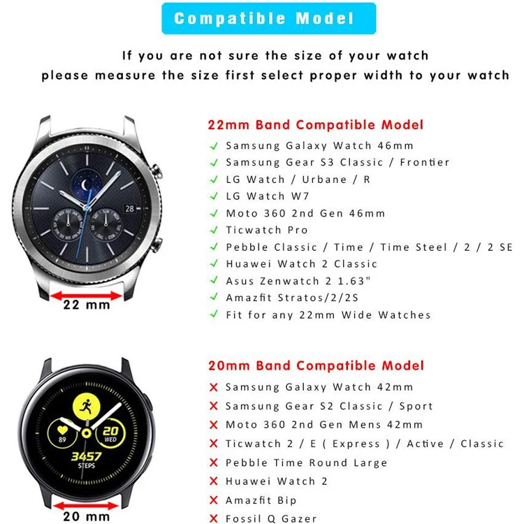 Pure Leather Watch Straps Band For Samsung Galaxy Active 2