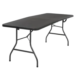 Белый прямоугольный портативный пластиковый складной стол для вечеринки на открытом воздухе