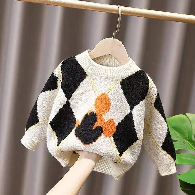 Winter kids baby girls boys autumn winter full sleeve solid knitted outwear coat toddler children Girls pullover sweater