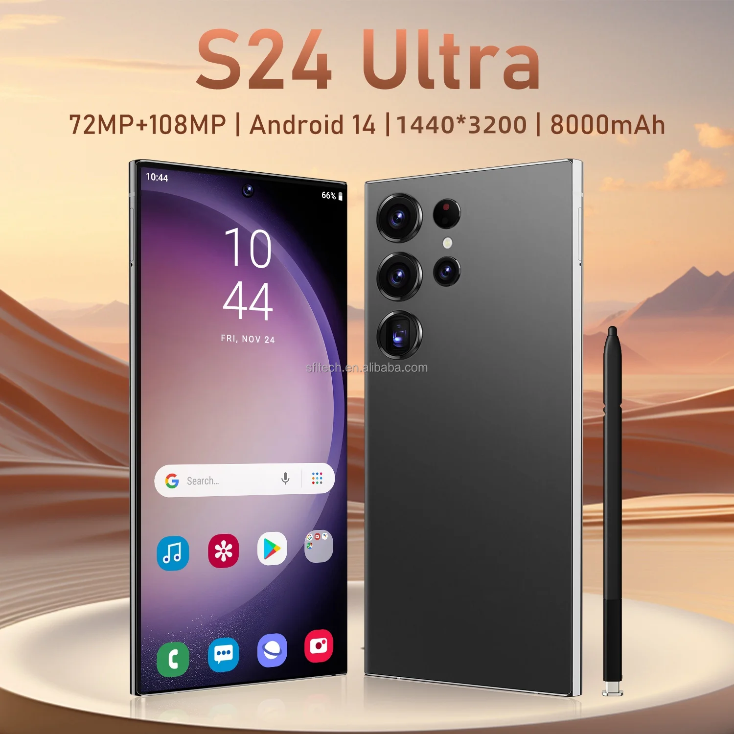 S24 ULTRA 16GB+1TB 72MP+108MP 7.3 Inch Android 14 Cell Phone with Big Battery - OEM