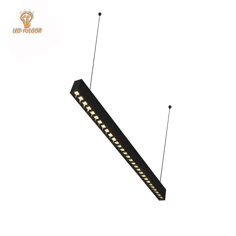 5 year Warranty Optics Lens Anti glare 1.2m Modern suspended mounted LED office Linear lighting