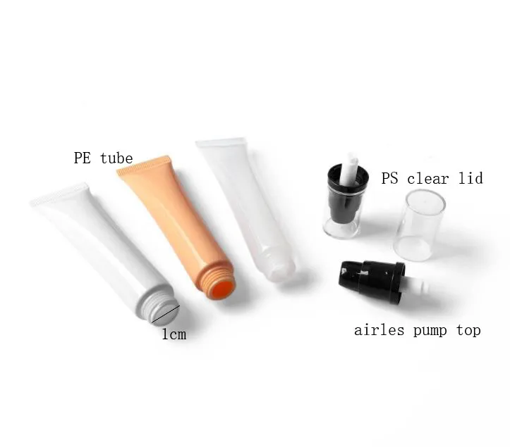 Empty plastic 15 30 50 ml BB Eye Cream tube airless pump squeeze cosmetic soft tubes