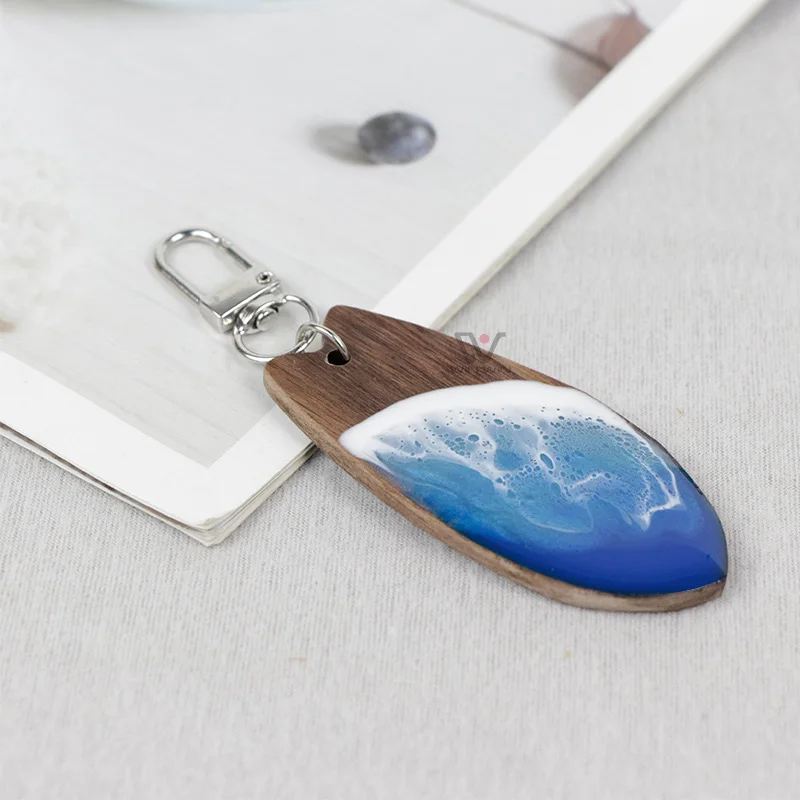 Keyholder Organize Customised Walnut Keyholders with Seawave Design  Hawaii Promotion Gift Keyholder